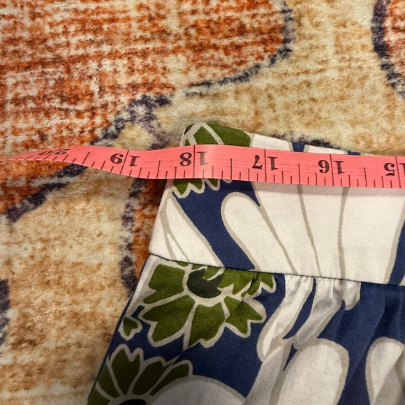 Ann Taylor Factory Women's Blue White Green Bird Floral A-Line Skirt Size 14 - Picture 2 of 6